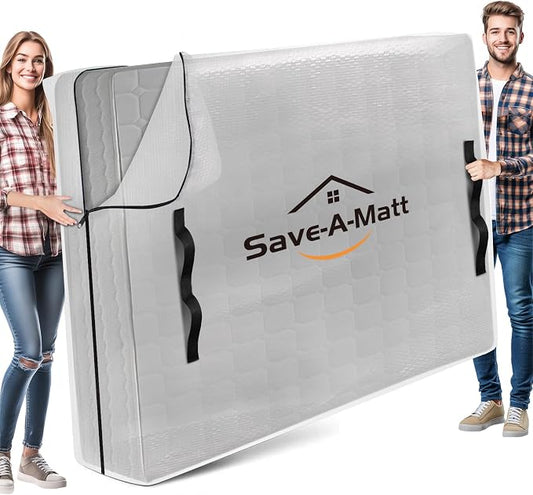 Mattress Bag for Moving and Storage, Extra Thick Mattress Cover with Heavy Duty Handles & Premium Zippers, Waterproof Mattress Storage & Reusable Moving Tote (King Size)