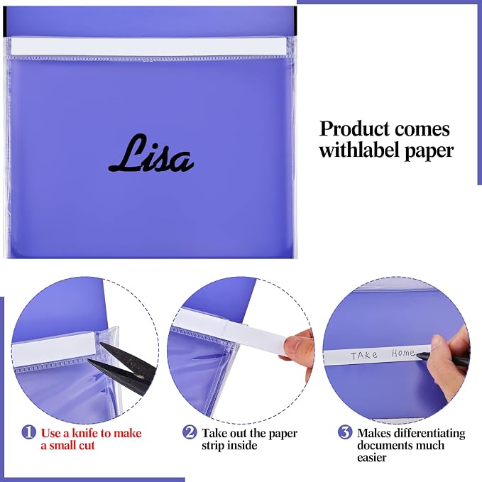 Henoyso 5 Pcs Magnetic File Holder Paper Holder Magnetic Pen Dry Erase Marker Organizer Fridge Pocket Organizer for Whiteboard Refrigerator, 12 x 9.5 in (Assorted Colors)