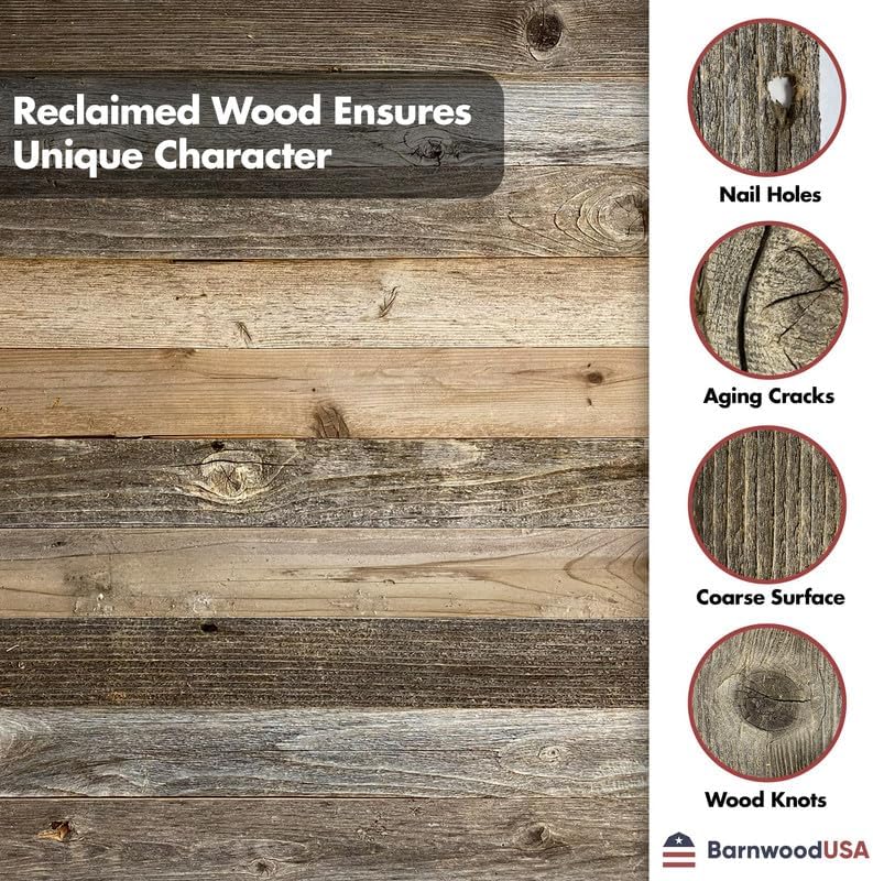 BARNWOODUSA Rustic Shelves, Deluxe Square Floating Wood Shadowbox, Home Dec