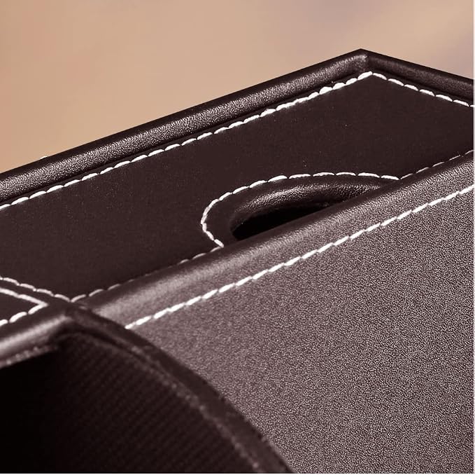 Desk Organizer, PU Leather Desktop Organizers and Accessories, Office Supplies Multi-Functional Caddy Storage with 6 Compartments and 1 Drawer, Workspace Organizer for Office Home School Classroom