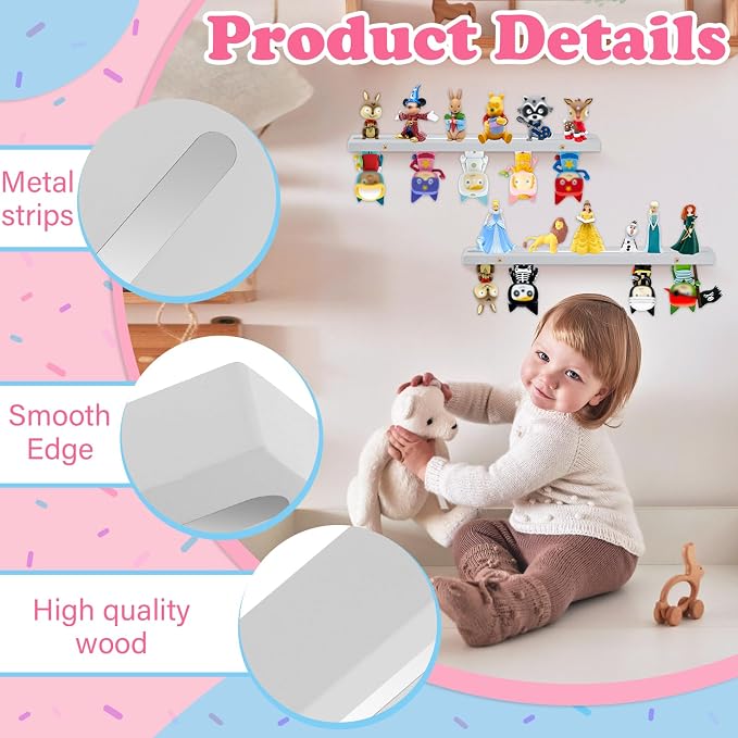 for Tonies Box Shelf Storage Magnetic Wall Mounted Set of 2, Compatible with Tonies Characters Figures Player Character for Children Room (Gray)