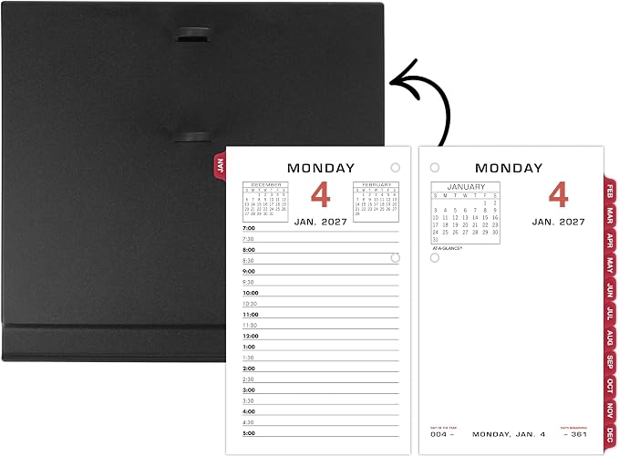AT-A-GLANCE 2027 Desk Calendar Refill, Daily Desk Pad Refill, 3.5" x 6", Standard, Loose-Leaf (E0175027)