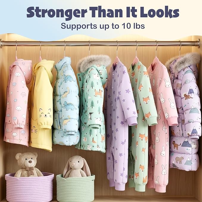 HOUSE DAY 11 Inch Velvet Baby Hangers 50 Pack Lt-Pink, Premium Kids Hangers for Children, Infant & Toddler Clothes, Durable Non Slip Small Baby Felt Hanger for Closet, Ideal for Everyday Use