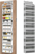Mefirt Over The Door Organizer, 8 Shelf Door Hanging Organizers with 8 Large Capacity Pockets, Back of Door Organizer Storage Hanging Shelves for Closet Bathroom Bedroom Nursery