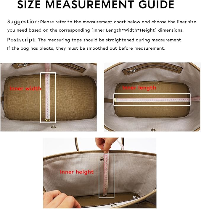 GIVLEFLY Extra Large Purse Organizer Insert, Satin Fabric Handbag Organizer with Multiple Pockets, Drawstring Tote Bag Organizer Insert, Lightweight Bag Insert for Handbags & Tote Bags，Beige