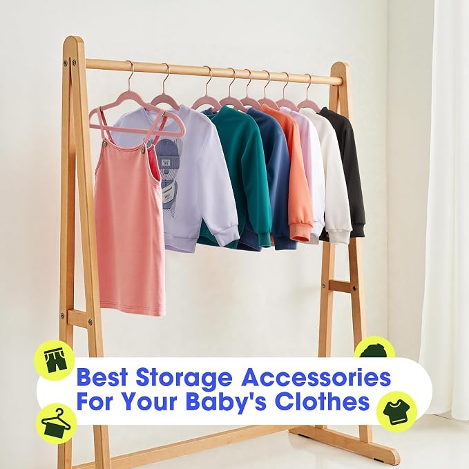 Toddler Hangers,50 Pack 11 Inch,Velvet Baby Hangers Slim & Space-Saving,Baby Clothes Hangers with 360 Swivel Hook,Heavy Duty Felt Hanger for Childrens Coats, Pants,and Dress (Pink)