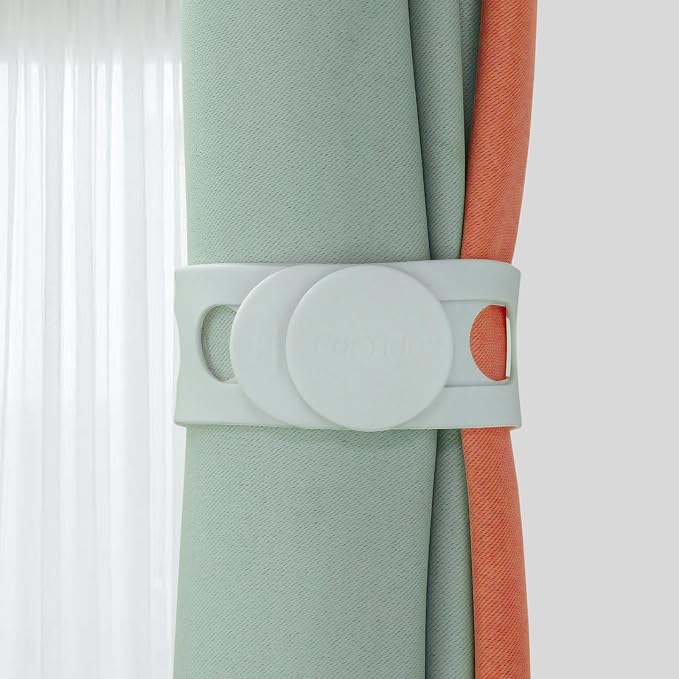 FORTIDY Silicone Latch Strap for Slow Cooker Lid, Pot, Bento Box, Patented 21.65 in Reusable Elastic Self-Lock Silicone Tie for Bundling or Organizing Curtain, Cords, Camping Mat, 2pcs (Gray&White)
