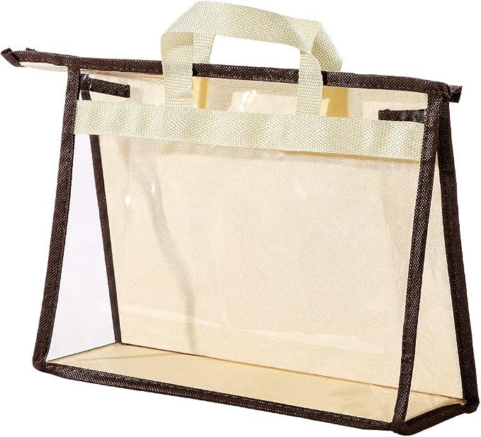 Clear Handbag Storage Bags Purse Organizer for Closet, Zipper Hanging Storage Bag for Handbags, S