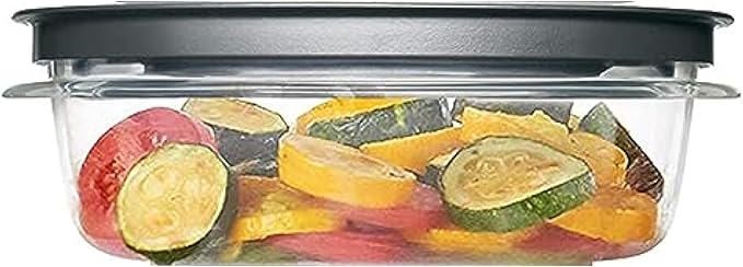 Rubber maid Premier, 3 Cup Premier Flex & Seal Food Storage Set, 3 Tritan Containers, 3 Grey Flex and Seal Lids, 6 Piece Bundle Set Bundle