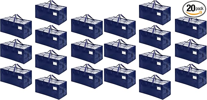 VENO 20 Pack Heavy Duty Moving Bags with Backpack Straps, Zippers & Handles, Extra Large Packing Bags for College Dorm Essentials, Moving Supplies Alternative to Cardboard Moving Boxes