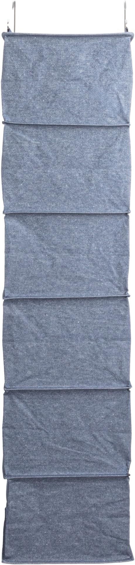 Household Essentials Hanging Cotton Blend Closet Organizer with 6 Storage Shelves, Denim