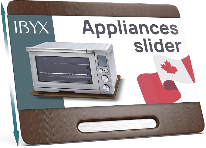 Ibyx Elegant Appliance Slider - Sliding Tray for Coffee Maker & Heavy Kitchen Appliances, Easy Slide, Made of Premium Bamboo, Space-Saving Kitchen Organizer, 40 lb Capacity, Brown - 21 x 15 Inch