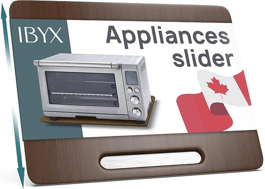 Ibyx Elegant Appliance Slider - Sliding Tray for Coffee Maker & Heavy Kitchen Appliances, Easy Slide, Made of Premium Bamboo, Space-Saving Kitchen Organizer, 40 lb Capacity, Brown - 21 x 15 Inch