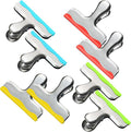 YARALL 8 Pack Metal Chip Clips with Silicone Edges – Heavy Duty Bag Clips for Food Packages, Kitchen, Office – Color Coded, Air Tight Extra Strong Clamps, 3 Inches Wide