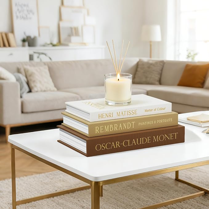 Set of 3 Decorative Books for Home Decor, Linen Faux Books for Coffee Table, Bookshelf or Mantel, Aesthetic Fake Book Storage Boxes with Magnetic Snap for Photo Organization & Keepsakes Box