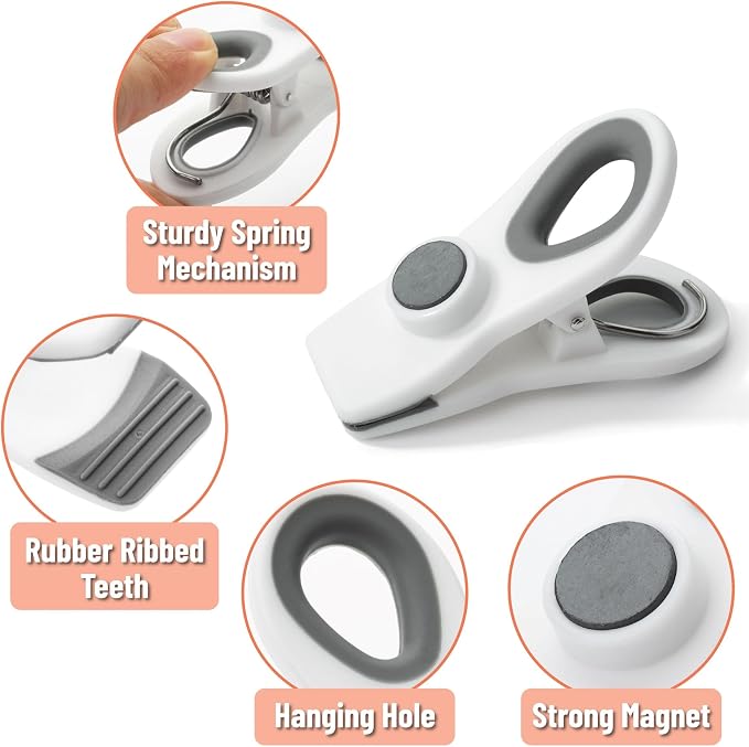 Mr. Pen- Magnetic Chip Clips, 6 Pack | Airtight Seal Reusable Bag Closers for Food Storage, Snacks, Bread & Kitchen Organization