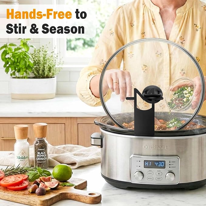 Slow Cooker Lid Holder - for Crock Pot Stainless Steel Pot Lid Stand | Stand Space-Saving Burn-Proof Organizer for Housewives & Busy Office Workers, Keeps Countertops Clean