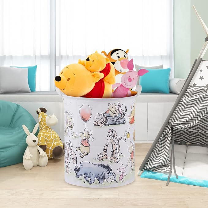 Bear Storage Basket,Nursery Large Hamper Canvas Laundry Basket Foldable With Waterproof Pe Coating,For Kids Boys And Girls, Bathroom, Bedroom, Clothes,Toy Bin