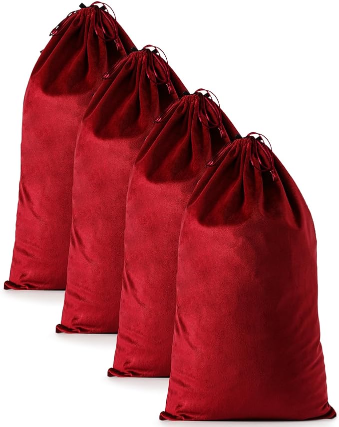 4 Pcs Shoe Bags for Travel, Large Boot Bag, Rio Red, 21.2x13.3 Inch | Washable & Reusable Travel Shoe Bags, Dustproof Shoe Bags with Drawstring Closure, Suitable for Travel, Home Storage