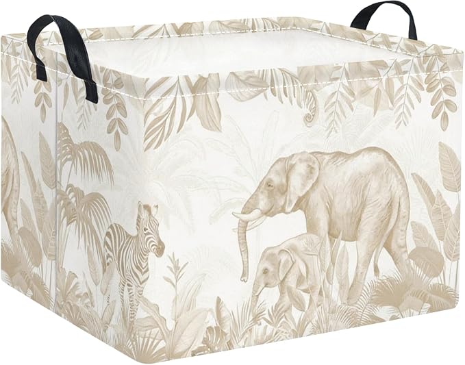 Rectangular Baby Kids Storage Basket for Home Kitchen Girls Cute Toy Storage Bin Organizer Shelf Book Room Decor(Animal)