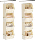 4 Shelf Hanging Closet Organizer Closet Storage for Wardrobe 2 Packs Beige | Hanging Storage Organizer for Closet Organizers and Storage, Hanging Clothes Organizer for Closet Organizer Closet Shelves