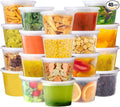 WGCC Deli Containers with Lids 16 oz - Disposable Soup Containers with Lids 48 Sets - Plastic Containers with Lid, Food Storage Containers with Lids, BPA Free/Microwave/Freezer/Dishwasher Safe