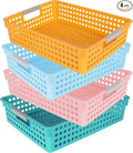 4 Pieces Turn in Trays for Classroom, Paper Organizer Baskets for Office and School