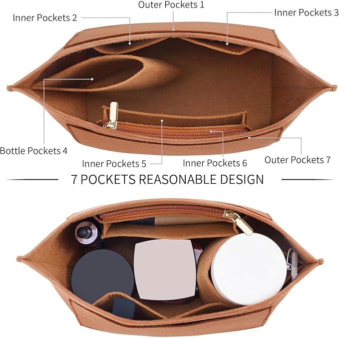 LOUKAYCCI Purse Organizer Insert for le pliage Le Pliage S Handbags Insert（EarthColo, Small）