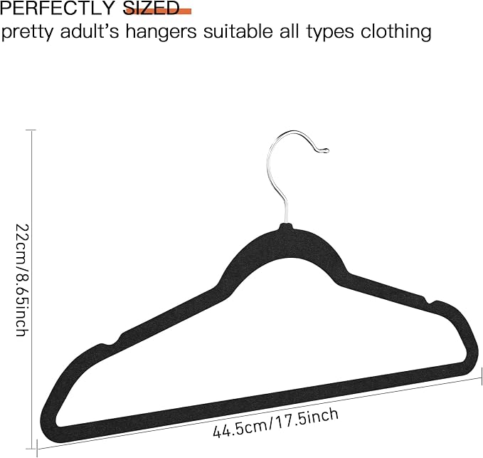 Black Velvet Hangers 20 Pack, Slim Space Saving Suit Hangers for Closet Organizer, Rotating Silver Hook, Non Slip Clothes Felt Hanger Heavy Duty for Coat,Shirt, Pants, Camisole, Dress