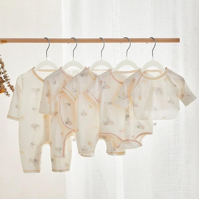 Baby Velvet Hangers, 11 Inches Kids Clothes Hangers, Non-Slip Childrens Hangers for Infant and Toddler 16 Pack Cream