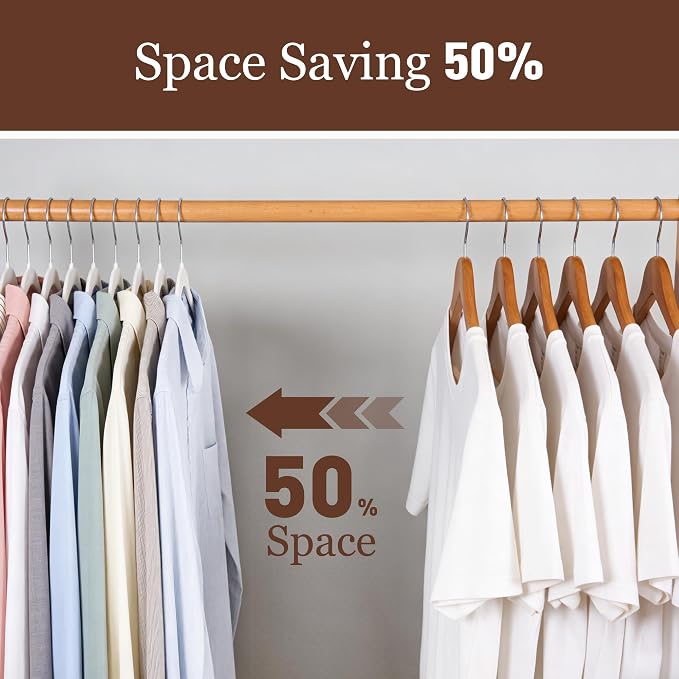 Velvet Hangers 100 Pack, 17.5 Inches Wide Large Size, Heavy Duty Non-Slip Slim Clothes Hangers for Pants, Coats, Skirts, Jeans, Sweaters and More, Nylon-Flocked, White