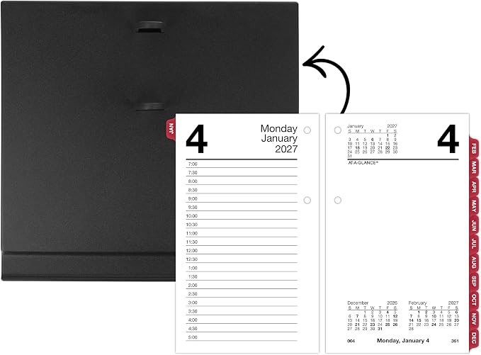 AT-A-GLANCE 2027 Desk Calendar Refill, Daily Desk Pad Refill, 3.5" x 6", Standard, Loose-Leaf (E717T5027)