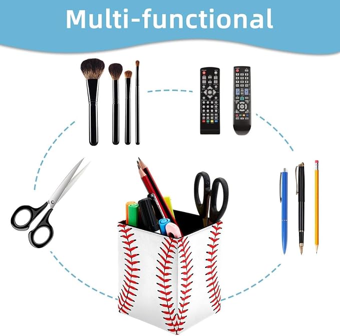Pen Holder for Desk, Baseball Pencil Holder, Pen Cup Functional Desk Organizer for Office Supplies
