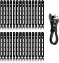 28Pcs Silicone Cable Ties Reusable, Multipurpose Cable Management Organizer, Adjustable Fastening Cable Straps with Locking Buckles, High Elasticity Cord Organizer, Travel Essentials (5.2in, Black)