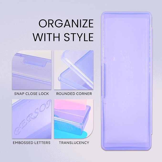 Beauticom Personal Box Storage Case for Professional Manicurist Nails Pedicure (Large Size) (4 Pieces, PURPLE)