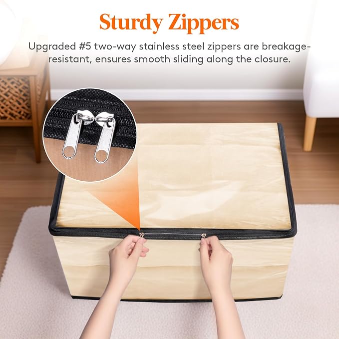 Lifewit 8 Pack Clear Clothes Storage Bags, 90L Plastic Blanket Vinyl Foldable Moving Bags with Zipper, Closet Organizers and Storage Containers for Bedding, Duvet, Pillow