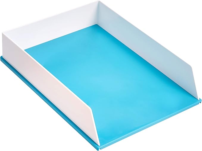 Amazon Basics Letter Tray - Blue and White - 2 pack
