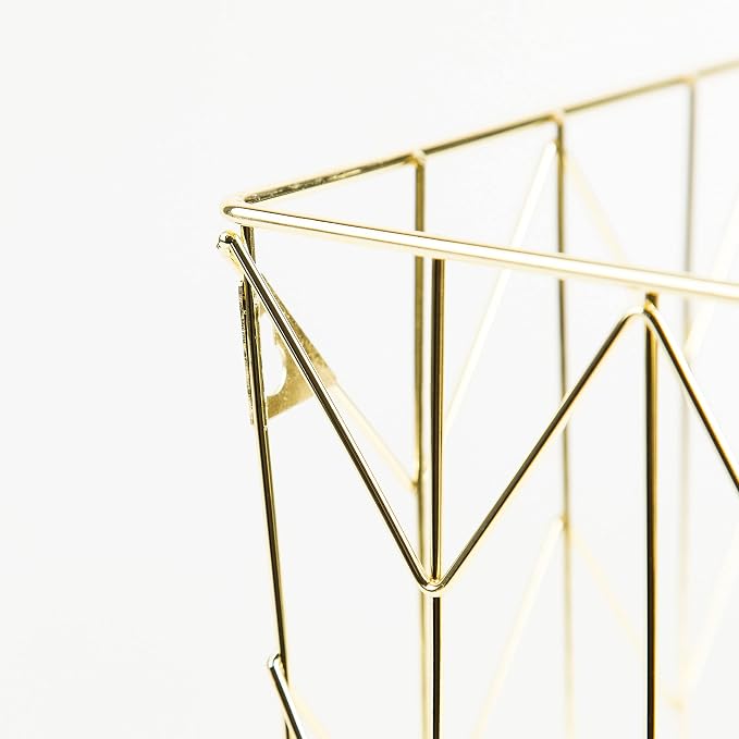 U Brands Hanging File Desk Organizer, Wire Metal, Gold - 894U02-06 (Pack of 6)