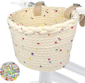 Kids Bike Basket for Girls, Front Bicycle Basket, Easy-Install Adjustable Straps for Balance Bikes Scooters