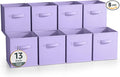 Sorbus 13 Inch Storage Bins - Sturdy Collapsible Fabric Storage Cubes with Handle - 8 Foldable Baskets for Organizing Clothes, Toys, Books - Storage Baskets for Shelves, Closets