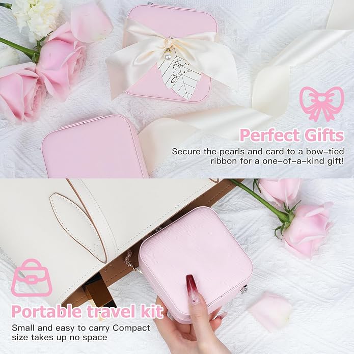 AYGXU Travel Jewelry Box for Women and Girls - Small Case With Initial A-Z - Teacher Gifts