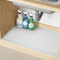 TRZZ Silicone Waterproof Under Sink Mat 28" x 19", Drip Tray and Cabinet Liner for Kitchen and Bathroom, Prevents Water Damage and Organizes Cabinets (Light Grey)