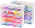 IRIS USA Clear Storage Cases, 10-Pack, |Made in USA|, Plastic Bead Organizing Containers with Snap Lid for Arts, Crafts, Ephemera, Stickers, & Dance Cheer, Clear - Large