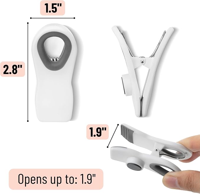 Mr. Pen- Magnetic Chip Clips, 6 Pack | Airtight Seal Reusable Bag Closers for Food Storage, Snacks, Bread & Kitchen Organization