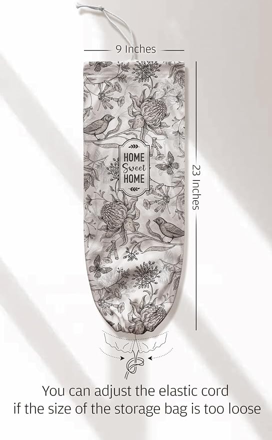 Plastic Bag Holder Hand Drawn Style Grocery Bag Holder Organizer Flowers Birds Pattern Shopping Trash Bag Storage Dispenser Cute Retro French Kitchen Decor