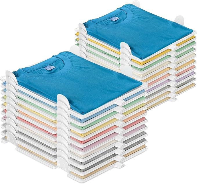 Accenter Tshirt Organize for Closet Storage,Shelves for Bedroom Storage | Space-Savin Clothing Organizer for Home Storage ,Ideal for Tshirts ,Sweater ,Pants Storage in Bedroom and Dormroom 20 Pack