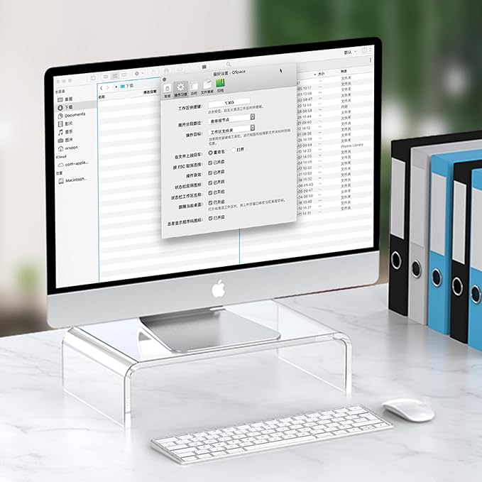 Acrylic Monitor Stand Riser L12.5''xW7.5''xH4'' Acrylic Laptop Stand Riser Clear Computer & Laptop Stand for Desk, Compatible with All Notebooks and Monitor, Decoration for Office & Home