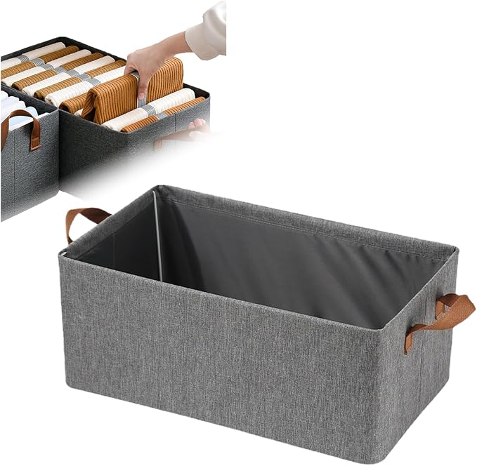 Foldable Closet Storage Box Bins Organizer System, Large Capacity Sturdy for Organizing Clothing, Sheets, Toys, Books - Shelf Organizer Shelves (1)
