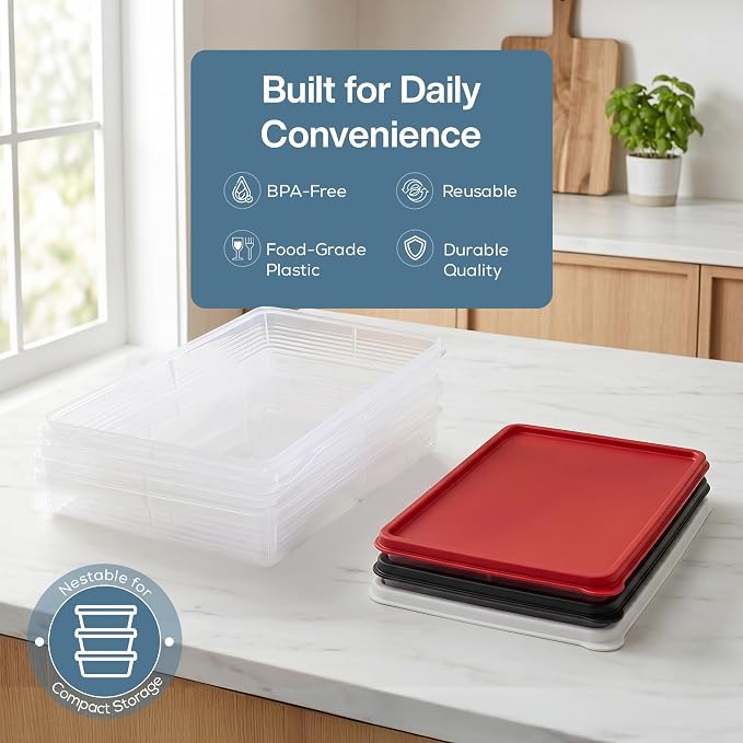 Deli Meat Containers with Lids – Set of 2 Deli Food Containers with Lids – Airtight Food Storage Containers for Cheese, Bacon, Fruits, Cookies – BPA-Free Stackable Deli Meat Container for Fridge