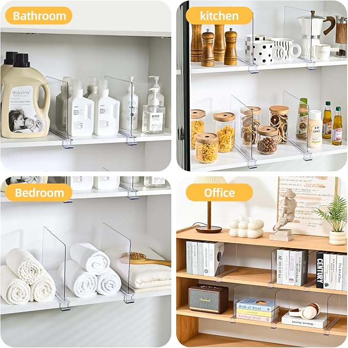 Shelf Dividers，Vertical Purse Organizer for Closet，Thickened and Sturdy Shelf Organizer for Sweater, Shirts, Handbags,8" Tall x 11" (10 Pcs)